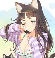 yande.re 376173 animal_ears bra cleavage morikura_en neko nekomimi open_shirt tail.jpg