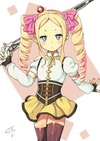 yande.re 370982 beatrice_(re_zero) cosplay gun puella_magi_madoka_magica re_zero_kara_hajimeru_isekai_seikatsu thighhighs tomoe_mami.jpg