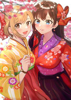 yande.re 424149 aiba_yumi ichinose_shiki kimono the_idolm@ster the_idolm@ster_cinderella_girls tomato_omurice_melon.jpg
