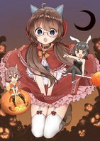 yande.re 491556 animal_ears bunny_ears bunny_girl halloween heels little_red_riding_hood_(character) megane pantyhose sekira_ame thighhighs1.jpg