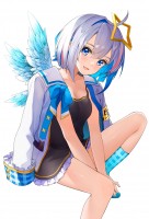 yande.re 635869 amane_kanata cleavage hololive skirt_lift tate_yukimi wings.jpg