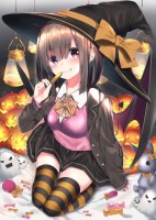 yande.re 584457 halloween neku_(neku_draw) seifuku sweater thighhighs wings witch.jpg