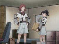 The dark haired girl would be a good model to base Megumi on. The redhead would need to be a bit better muscled to fit for Georgianna.