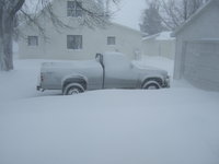 my poor little truck, getting buried