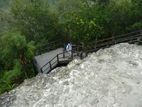 That's our guide coming up, it's more than 190 steps up.