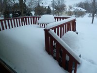 These two are of my deck on the back of the house, notice how deep it is on the table, and that's just what didn't blow off.