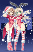 yande.re 276650 bunny_girl christmas kamiya_tomoe kantai_collection shimakaze_(kancolle) thighhighs yukikaze_(kancolle).jpg