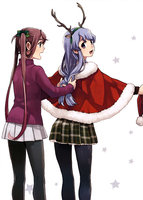 yande.re 376365 animal_ears asagumo_(kancolle) christmas fujikawa horns kantai_collection pantyhose sweater yamagumo_(kancolle).jpg