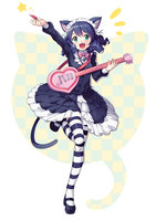 yande.re 385268 animal_ears cyan_(show_by_rock!!) dress guitar nekomimi saiste show_by_rock!! tail thighhighs.jpg