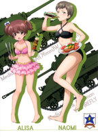 yande.re 404876 alisa_(girls_und_panzer) bikini cleavage girls_und_panzer naomi_(girls_und_panzer) silhouette swimsuits.jpg