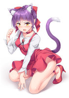 yande.re 461129 akizora_momiji animal_ears dress gegege_no_kitaro heels neko_musume pointy_ears tail.jpg