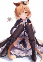 yande.re 636028 animal_ears arknights knoy3356 mousse_(arknights) skirt_lift tail thighhighs.jpg