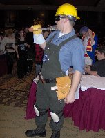 I believe he is from Half-life 2.  Either that or Bob the builder.