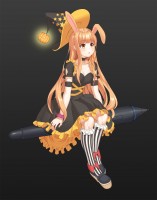 yande.re 585250 animal_ears bunny_ears cleavage dress halloween hb_(qwqw1697) heels kinty_(neo_academy) neo_academy witch.jpg