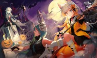 yande.re 586702 animal_ears arknights blood halloween heterochromia horns pantyhose pointy_ears skirt_lift soyoong_jun thighhighs weapon.jpg