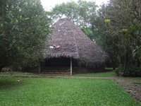a reproduction of a native hut