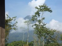 The View of the Arenal volcano from our resort, The lava flow is on the other side. We did hear the mountain rumble though.