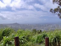 Veiw of Honalulu with Diamondhead in the background.